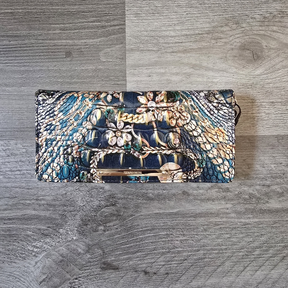 Brahmin Blue and Gold Wallet